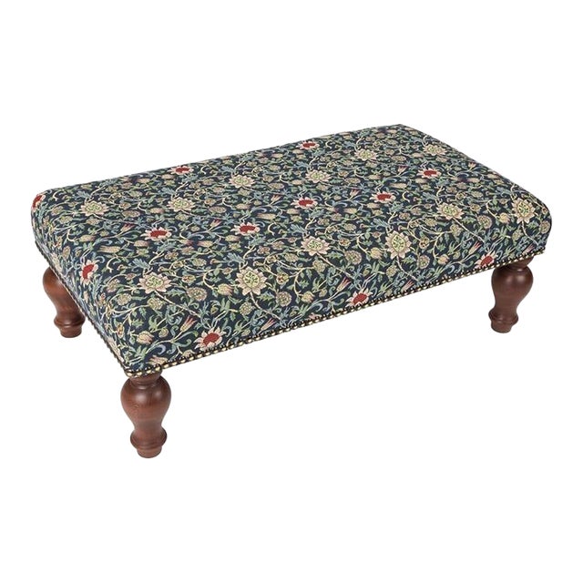 Morris Evenlode Blue Large Stool For Sale