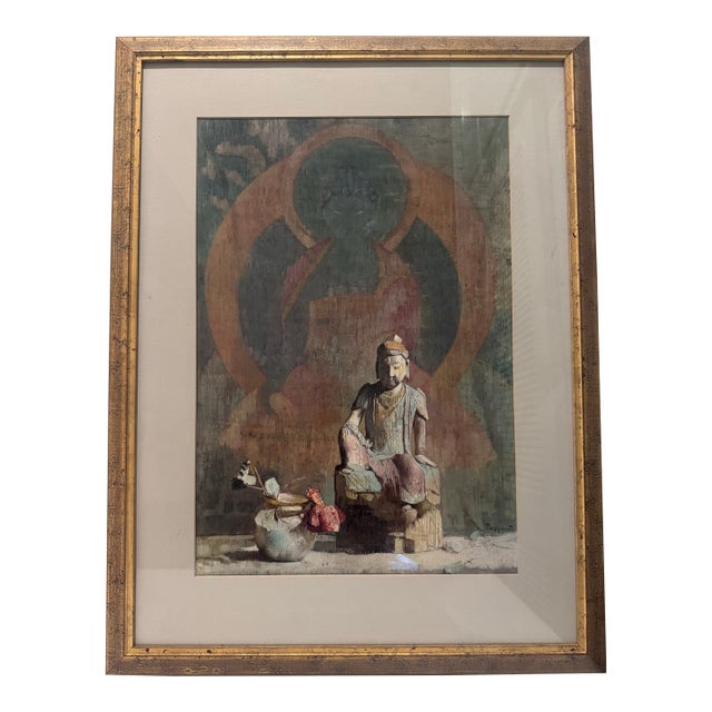 When Autumn Is Here by Hovsep Pushman – Vintage Framed Offset Lithograph, Mid-Century Tranquil Art For Sale