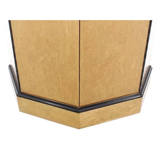 Mid 20th Century Vintage Mid Century Birds Eye Maple Side Table Pedestal For Sale - Image 5 of 10