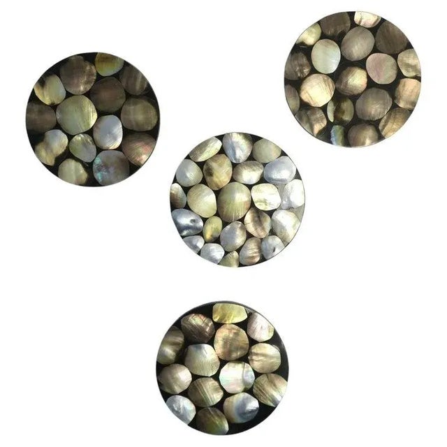 Abalone Seashell Cocktail Coasters by R & Y Augousti - Set of 4 For Sale - Image 11 of 11