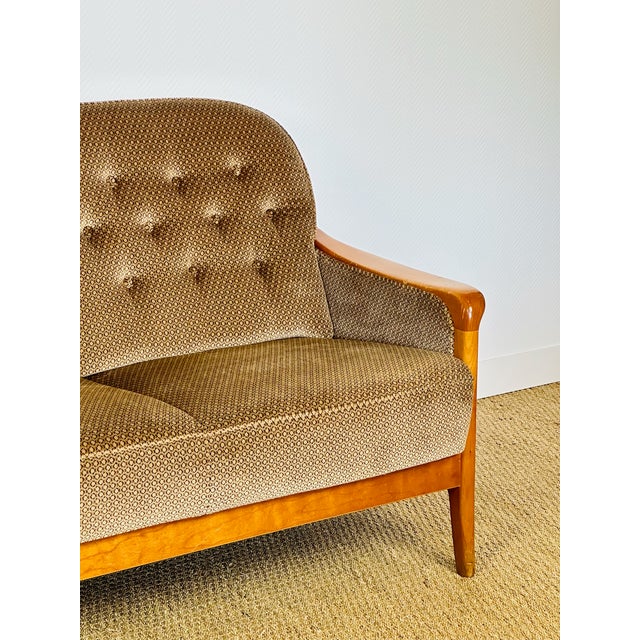 Beige Vintage Scandinavian Three-Seater Sofa, 1960 For Sale - Image 8 of 16