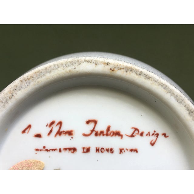 Vintage Mid 20th Century Nora Fenton Gray Cherry Blossom Ceramic Vase For Sale - Image 10 of 13