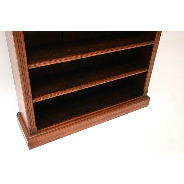 Antique Victorian Walnut Open Bookcase, 1870s For Sale - Image 9 of 11