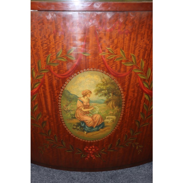 Fine Adams Paint Decorated Satinwood Figural Painted Commode Buffet Server For Sale - Image 12 of 12