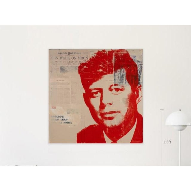 JFK Pop Art. Acrylic and silkscreen on canvas. Ready to hang with signature at the back.