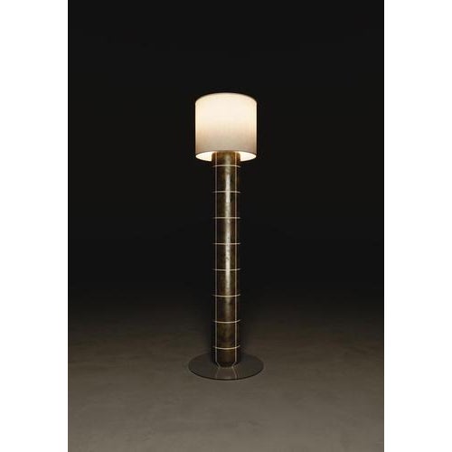 Contemporary Large Navazi Floor Lamp in Ceramic with Linen and Frosted Glass by Svitanok For Sale - Image 3 of 10