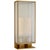 Barbara Barry for Visual Comfort Signature York 24" Double Box Sconce in Soft Brass with Clear Ribbed Glass For Sale