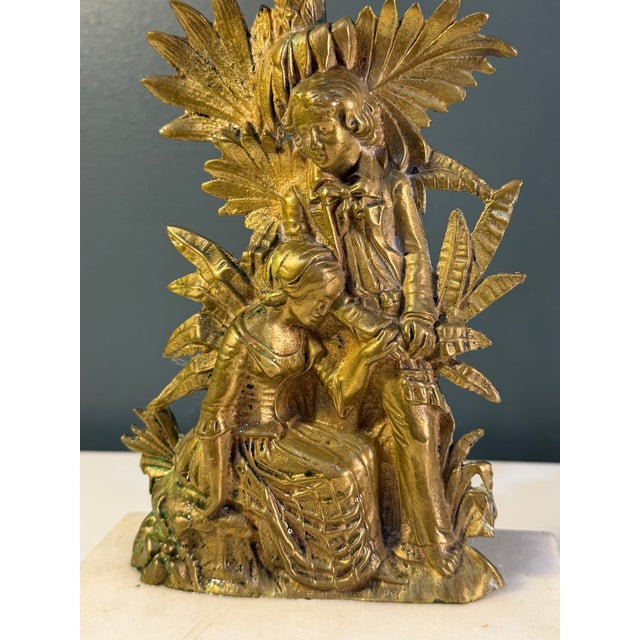 Antique Victorian Cornelius & Co. Gilt Mantel Lusters, Crystal Girandoles, Gold Figural Candlesticks Candelabra Marble 1800’s For Sale - Image 11 of 12