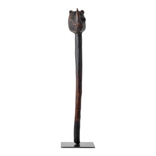Early 20th Century Makonde Rhinoceros Staff Tanzania For Sale