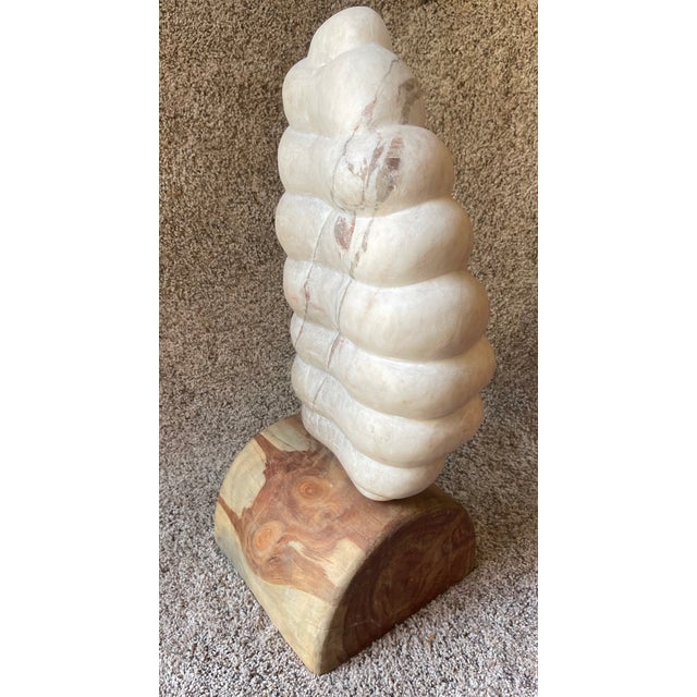 Alabaster Sculpture of the Rattle of a Rattlesnake For Sale - Image 4 of 7