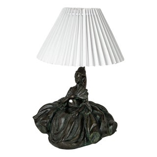 Art Deco French Figural Table Lamp in Bronze, 1930s For Sale