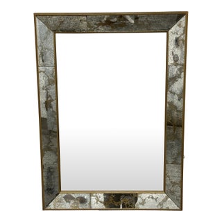 Agnew Associates Faceted Panel Wall Mirror, Antiqued For Sale