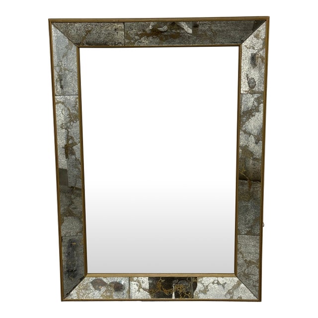 Agnew Associates Faceted Panel Wall Mirror, Antiqued For Sale