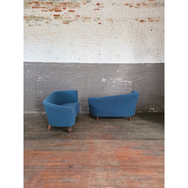 1940s Curved Asymmetrical Banana Form Sofa For Sale In Raleigh - Image 6 of 18