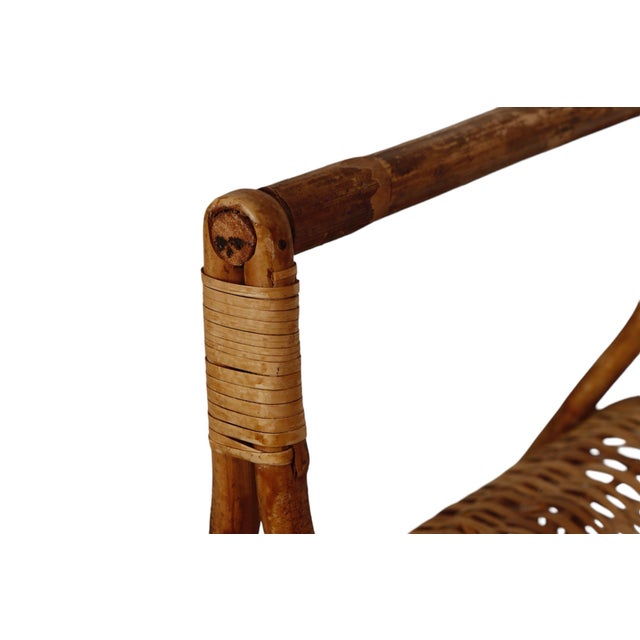 Bamboo & Wicker Wine Rack For Sale - Image 4 of 7