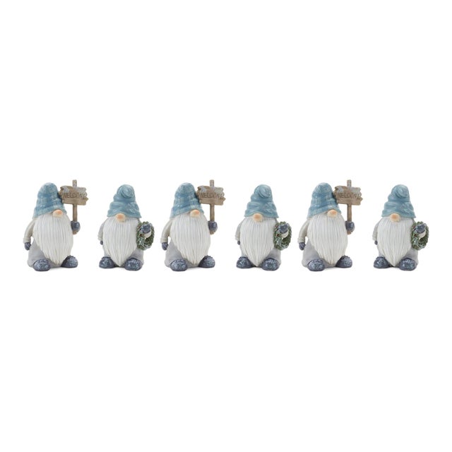 Kenneth Ludwig Chicago Winter Gnome Figurine (Set of 6) For Sale - Image 4 of 4