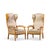 Frits Henningsen Style Swedish Biedermeier Wingback Lounge Chairs - Pair Each chair measures: 27.5 wide x 32 deep x 48.5...