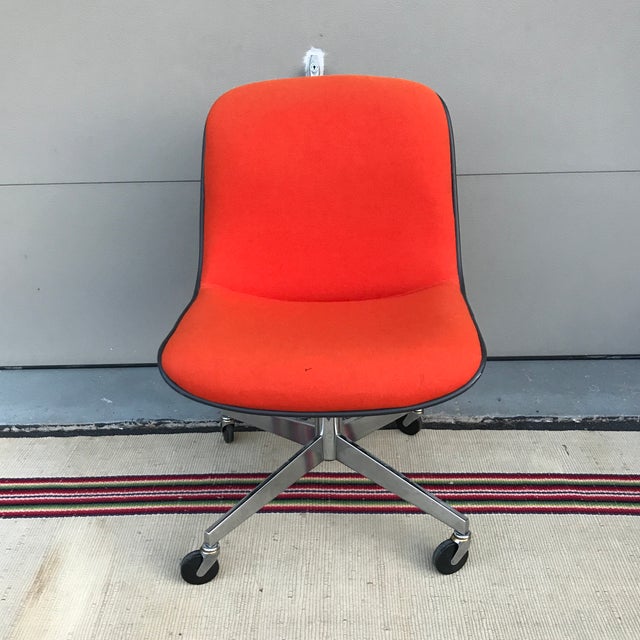 1970s Vintage Steelcase For Knoll Orange Office Chair Chairish