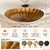 Mid-Century Modern Handmade Brass Flush Mount Ceiling Light, Raw Brass Scalloped Fixture for Bedroom, Hallway & Living Room For Sale - Image 3 of 14
