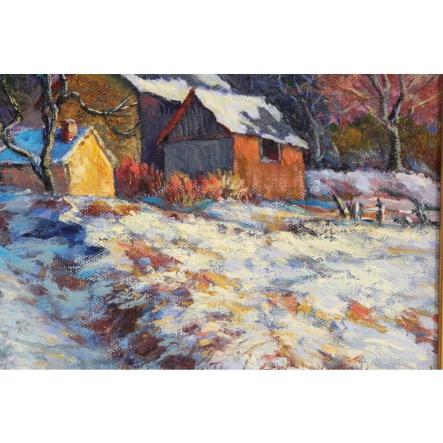 Impressionist Winter Landscape Painting by Tatiana Alexveea (Born 1963) For Sale - Image 4 of 12