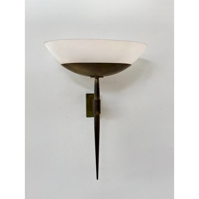 Vintage Art Deco Wall Sconce in Brass and Acrylic Glass, France, 1930 For Sale - Image 11 of 11