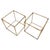 Glass Side Tables in Glass Cube and Gold Metal Imitation Bamboo, 1970, Set of 2 For Sale - Image 7 of 7