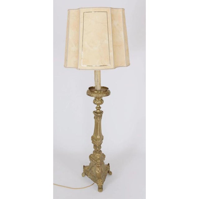 Antique Floor Lamp from a Church Candlestick For Sale - Image 6 of 6
