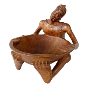 1920s African American Woman Carved Wood Ashtray