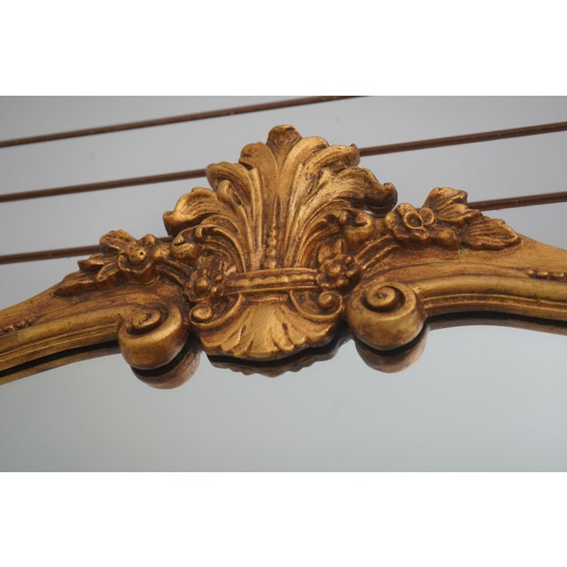 Traditional Vintage Gold Leaf Frame Horizontal Over Mantle Mirror For Sale - Image 3 of 11
