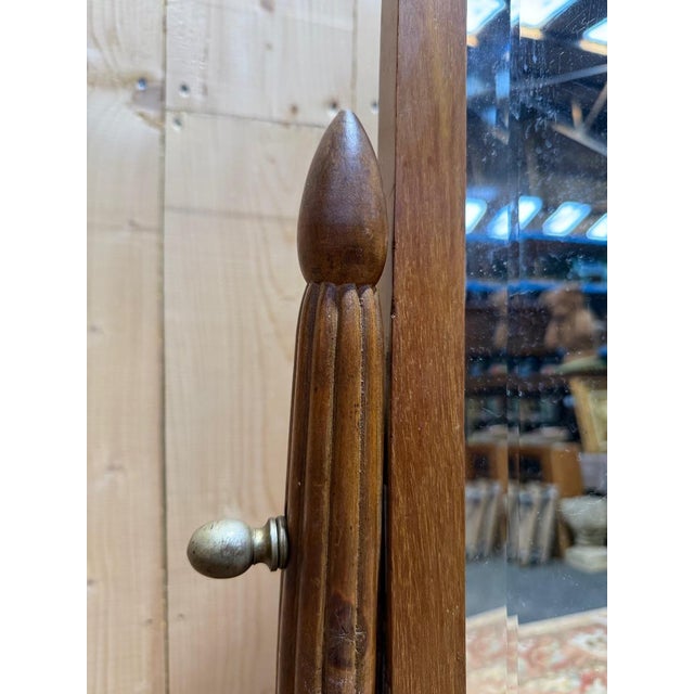 Art Deco Cheval Glass and Beveled Glass Mirror For Sale - Image 3 of 9