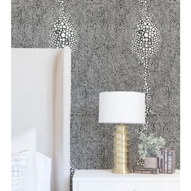 Mitchell Black Home Shagreen Black Jet Reverse Prepasted Wallpaper