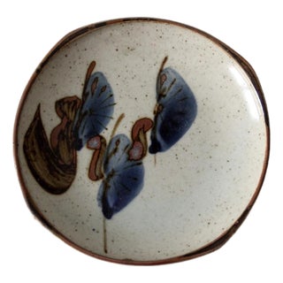 1970s Japanese Stoneware Dish For Sale