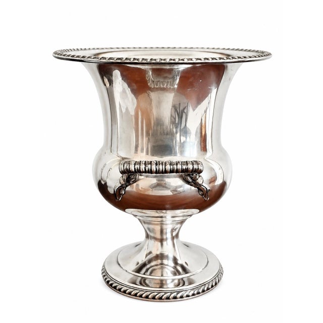 Hollywood Regency Vintage Silverplate Champagne Bucket For Sale - Image 3 of 11