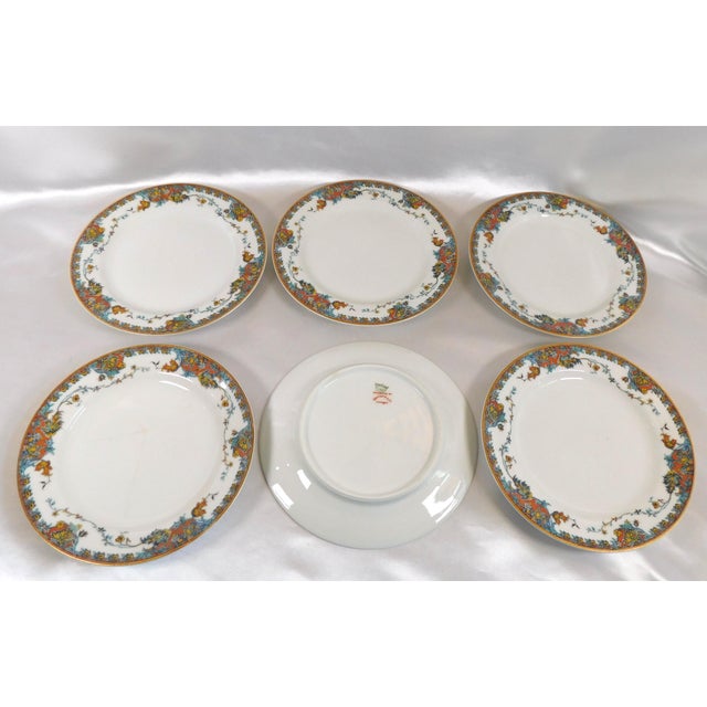 Traditional 1910s Haviland Bread Plates in Paisley - Set of 6 For Sale - Image 3 of 4