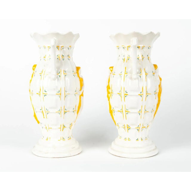 Ceramic Vintage Porcelain Decorative Vases- A Pair For Sale - Image 7 of 10