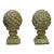 1950s Pair of Green Glazed Ceramic Artichoke Finials on Plinths For Sale