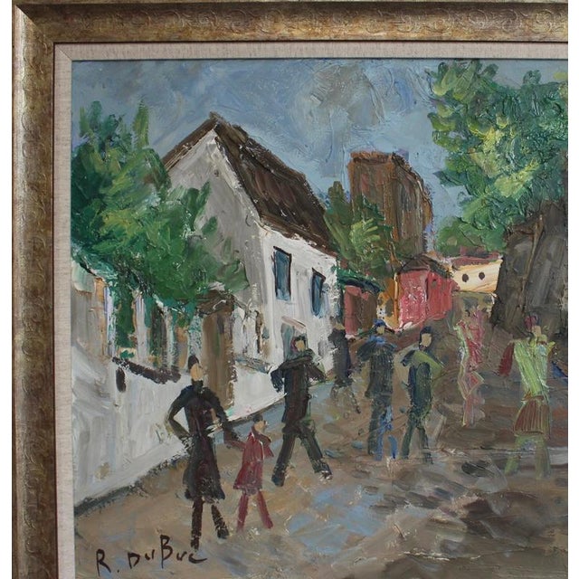 Modern Roland Dubuc, Strollers in Montmartre, 1960s, Oil Painting on Canvas, Framed For Sale - Image 3 of 16