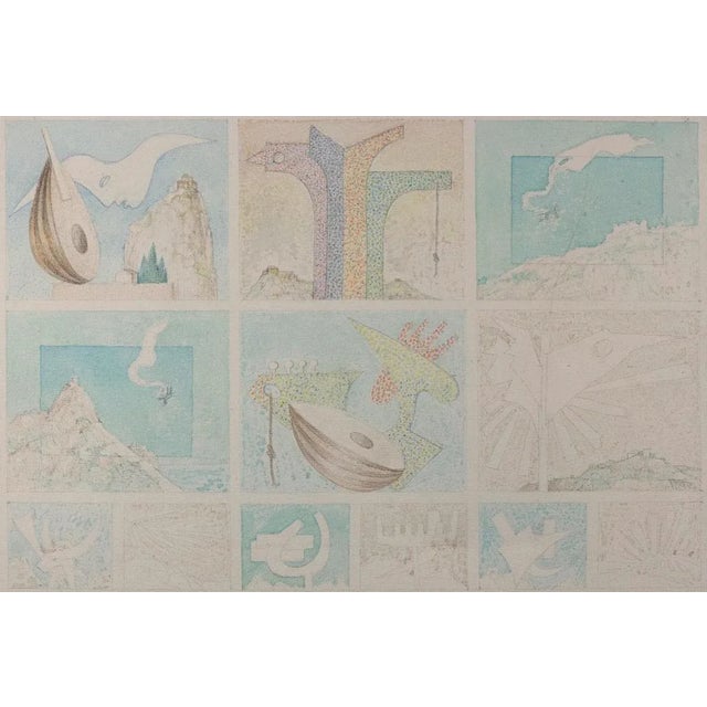 Leo Guida, Micromondi, Original Pastels and Watercolor, 1970s For Sale - Image 4 of 4