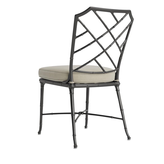 Not Yet Made - Made To Order Brown Jordan Calcutta Side Chair, Textured Pewter frame with Fusion Meadow fabric For Sale - Image 5 of 11