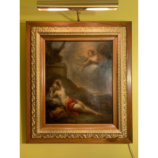 Late 17th Century European Baroque Oil Painting of Goddess and Cherub, Framed For Sale - Image 14 of 18