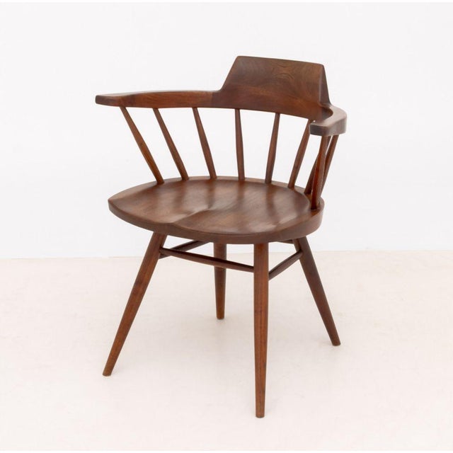 George Nakashima Walnut Captain's Armchairs, Pair For Sale - Image 10 of 10