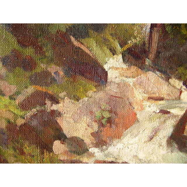 Heinrich Deuchert, Mountain Stream in the Alps, 1900s, Oil Painting on Canvas, Framed For Sale - Image 11 of 15