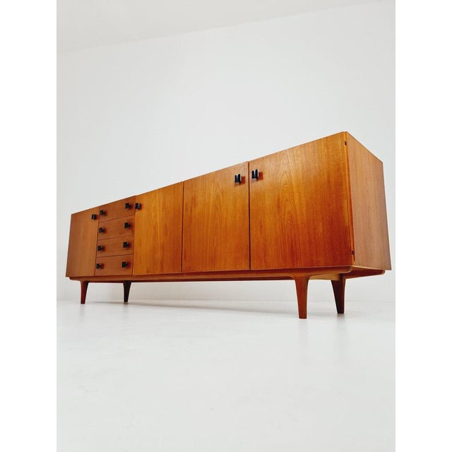 Danish Long Teak Sideboard by Ib Kofod Larsen, 1960s For Sale - Image 10 of 11