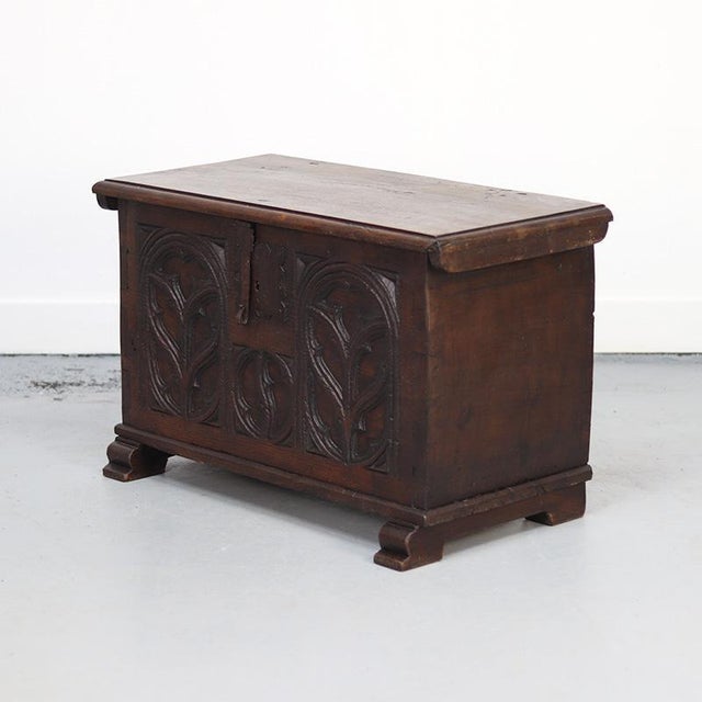 18th Century Oak Gothic Spanish Antique Chest For Sale - Image 9 of 10