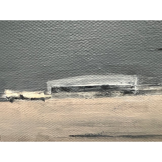 "Departure" Contemporary Cityscape Painting in Gray and Blue of Airport by Mill Valley Artist Mary Anne McKernie For Sale In San Francisco - Image 6 of 12