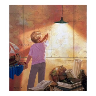 Michael Gorban, First Discovery, Large Hand Signed Giclee on Canvas, 40 X 35.75 In. Stretched For Sale