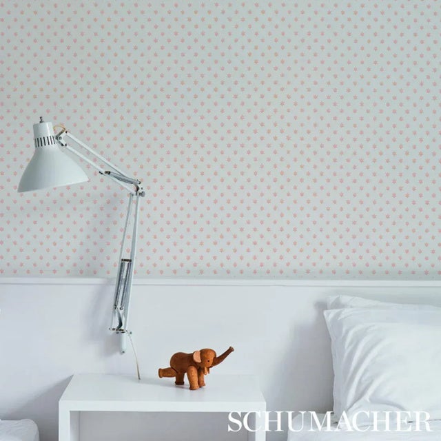 Contemporary Sample - Schumacher Astral Wallpaper in Pink For Sale - Image 3 of 4