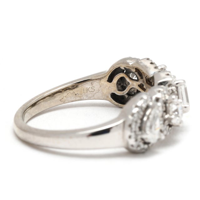 Metal 1.22ctw Multi Shape Diamond Band, 10k White Gold, Ring Size 7 For Sale - Image 7 of 7