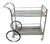 Italian Style Faux Bamboo Chrome Bar Cart For Sale
