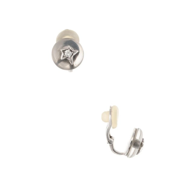 Chanel Chanel Comete Diamond Rock Crystal Earrings Vintage 18 Karat White Gold - 2 Pieces For Sale - Image 4 of 4